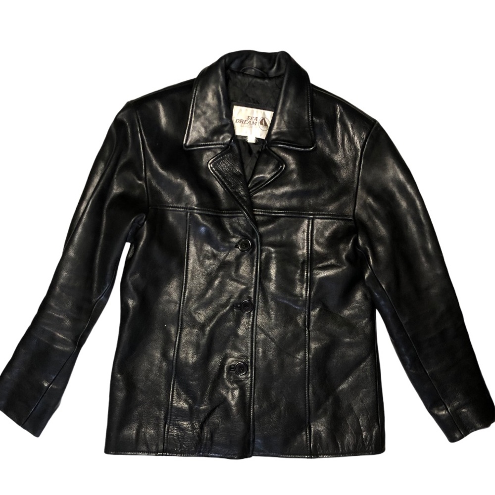 VTG LEATHER BUTTON UP JACKET